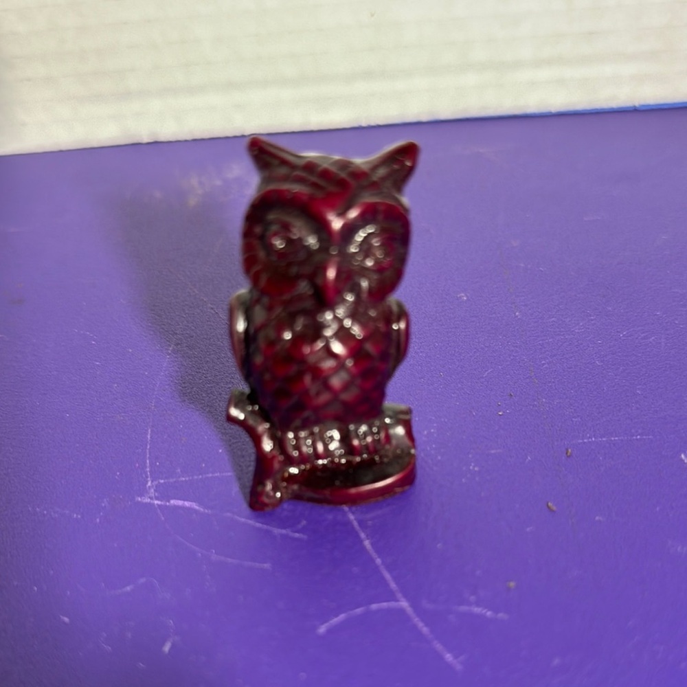 Red Owl Figurine